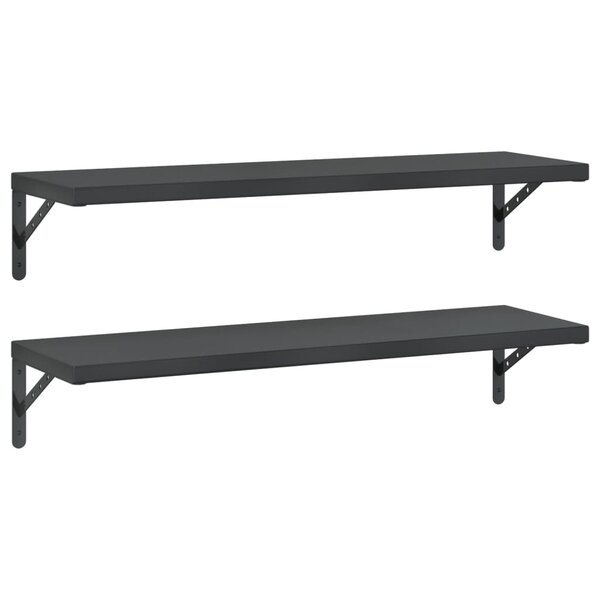 vidaXL Étagères murales 2 Pièces 100x30 cm noir acier inoxydable