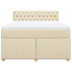 vidaXL Sommier à lattes de lit avec matelas Crème 140x200 cm Tissu