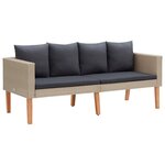 vidaXL Salon de jardin 2 Pièces avec coussins Résine tressée Beige