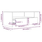 vidaXL Table basse blanc brillant 102x55x42 cm bois d'ingénierie