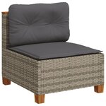 vidaXL Salon de jardin 11 Pièces avec coussins gris résine tressée