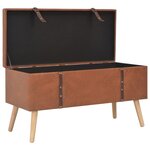 vidaXL Tabourets de rangement lot de 3 Brun roux Similicuir