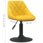 vidaXL Chaises à manger pivotantes lot de 4 jaune moutarde velours