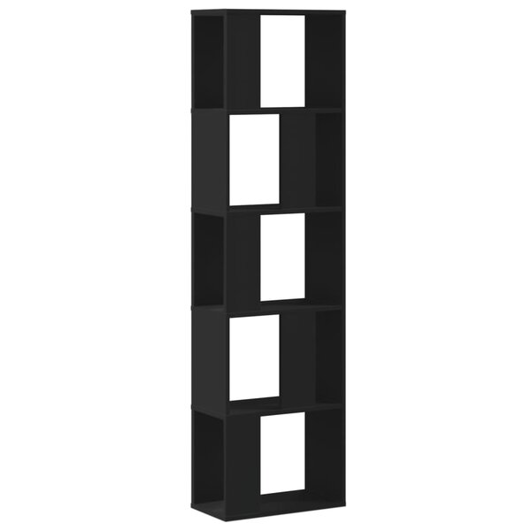 vidaXL Bibliothèque 5 niveaux noir 45x23 5x162 5 cm bois d'ingénierie