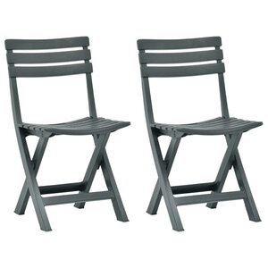 vidaXL Chaises de jardin pliables 2 Pièces Plastique Vert