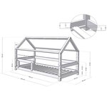 Lit cabane enfant TERY 90 x 160 Blanc