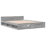 vidaXL Cadre de lit et tiroirs sonoma gris 120x200cm bois d'ingénierie