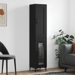 vidaXL Buffet haut Noir 34 5x34x180 cm Bois d'ingénierie