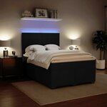 vidaXL Sommier à lattes de lit avec matelas Noir 140x200 cm Velours