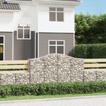 vidaXL Paniers à gabions arqués 8 Pièces 200x50x120/140 cm Fer galvanisé