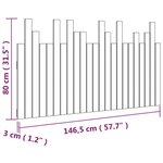 vidaXL Tête de lit murale Noir 146 5x3x80 cm Bois massif de pin