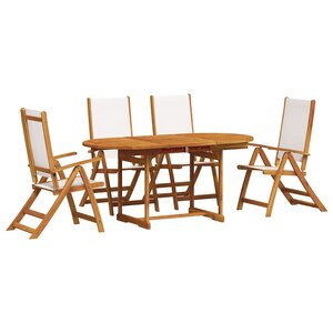 vidaXL Ensemble à manger de jardin 5Pièces bois d'acacia solide textilène