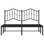 vidaXL Cadre de lit métal avec tête de lit noir 135x190 cm