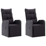 vidaXL Ensemble à manger de jardin 7 Pièces Noir