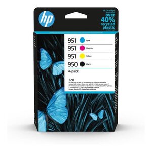 Hp 950/951 pack de 4 cartouches d'encre authentiques noir/cyan/magenta/jaune (c2p43ae) pour imprimantes hp officejet pro 8600