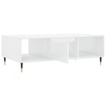 vidaXL Table basse blanc brillant 104x60x35 cm bois d'ingénierie