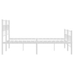 vidaXL Cadre de lit métal avec tête de lit/pied de lit blanc 120x190cm