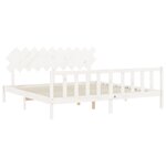 vidaXL Cadre de lit avec tête de lit blanc 200x200 cm bois massif