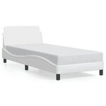 vidaXL Cadre de lit avec tête de lit Blanc 90x200 cm Similicuir