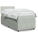 vidaXL Sommier à lattes de lit et matelas Gris clair 100x200cm Velours