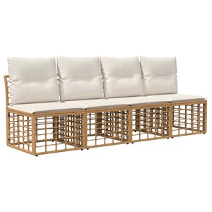 vidaXL Canapé de jardin 4 places sans accoudoir 4 pc