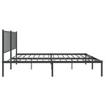 vidaXL Cadre de lit métal avec tête de lit noir 140x190 cm