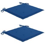 vidaXL Ensemble de bistro 3 Pièces avec coussins bleu royal Bois de teck