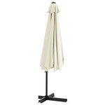 vidaXL Parasol d'extérieur avec mât en acier 300 cm Blanc sable