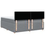 vidaXL Sommier à lattes de lit avec matelas Gris clair 200x200cm Tissu