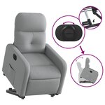 vidaXL Fauteuil inclinable électrique gris clair tissu