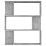 vidaXL Bibliothèque/Séparateur de pièce Gris béton Bois d’ingénierie