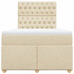 vidaXL Sommier à lattes de lit avec matelas crème 120x190 cm tissu