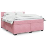 vidaXL Sommier à lattes de lit avec matelas Rose 180x200 cm Velours