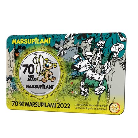 Pièce de monnaie 5 euro Belgique 2022 BU – Le Marsupilami (colorisée)