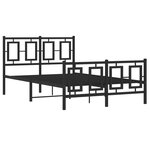 vidaXL Cadre de lit métal avec tête de lit/pied de lit noir 120x190 cm