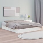 vidaXL Cadre de lit Blanc 200x200 cm Bois massif