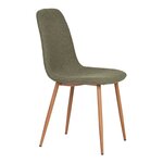 2 chaises de salle à manger vert foncé avec pieds en bois