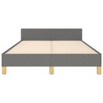 vidaXL Cadre de lit avec tête de lit gris foncé 120x190 cm tissu