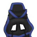 vidaXL Chaise de jeu de massage Noir et bleu Similicuir