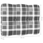 vidaXL Coussins de palette lot de 2 motif à carreaux gris tissu