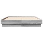 vidaXL Cadre de lit avec LED sans matelas sonoma gris 120x190 cm