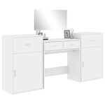 vidaXL Ensemble de coiffeuse 4 Pièces blanc bois d'ingénierie