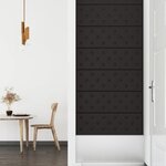 vidaXL Panneaux muraux 12 Pièces Noir 90x30 cm Similicuir 3 24 m²