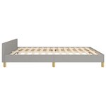 vidaXL Cadre de lit avec tête de lit Gris clair 160x200 cm Tissu