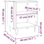 vidaXL Tables de chevet 2 Pièces gris béton 40x30x50 cm bois d'ingénierie