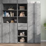 vidaXL Buffet haut gris béton 45x42 5x185 cm bois d'ingénierie