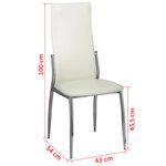 vidaXL Chaises à manger lot de 4 blanc similicuir