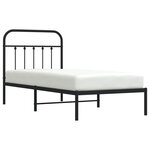 vidaXL Cadre de lit métal avec tête de lit noir 80x200 cm