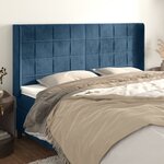 vidaXL Tête de lit avec oreilles Bleu foncé 183x16x118/128 cm Velours