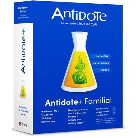 MYSOFT Antidote+ Familial - Abonnement 1 an - 5 utilisateurs (Antidote 11 + Antidote Web + Antidote Mobile)